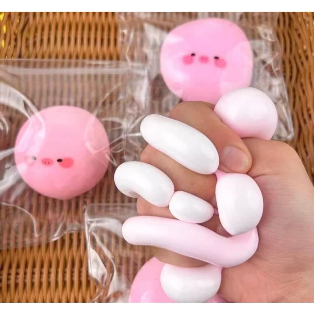 สกุชชีทาบะหมีสีชมพู นุ่มนิ่ม slowได้ บีบคายเคียดของเล่นเด็ก สินค้าตรงปก รูปที่ 8