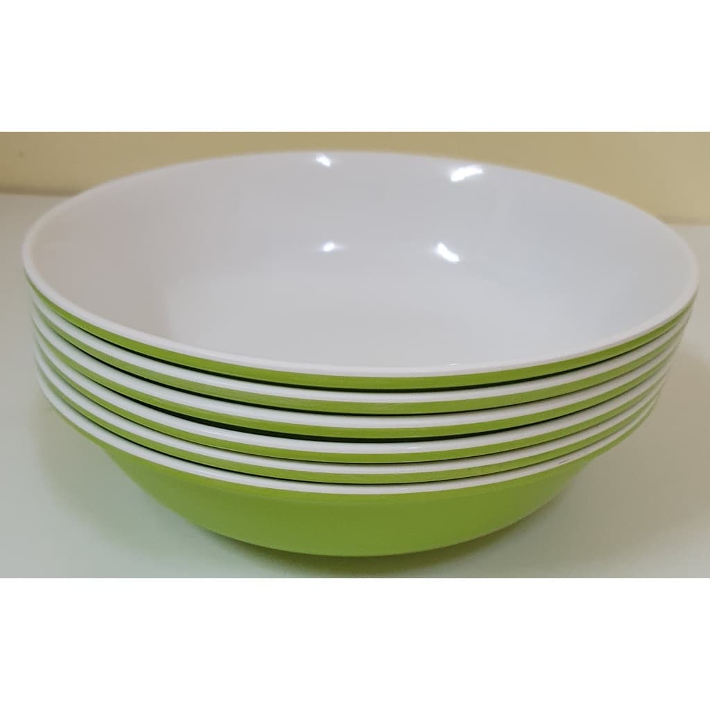 ฺB307-8 ชามปากกว้างสีล้วนรุ่นหนาพิเศษ ขนาด 8นิ้ว แพ็ค 6ใบ ราคา รูปที่ 2