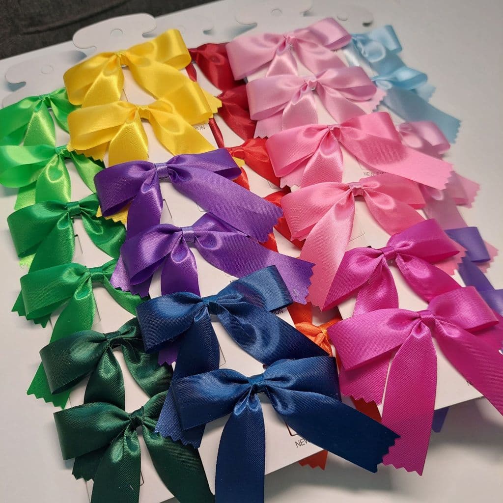 โบว์ติดผมคละสี โบว์นักเรียน ด่วน แบบคู่ เลือกได้หลายสี ขั้นต่ำ 3 คู่ริบบิ้นกว้าง 2 Cm งานแฮนด์เมค รูปที่ 2