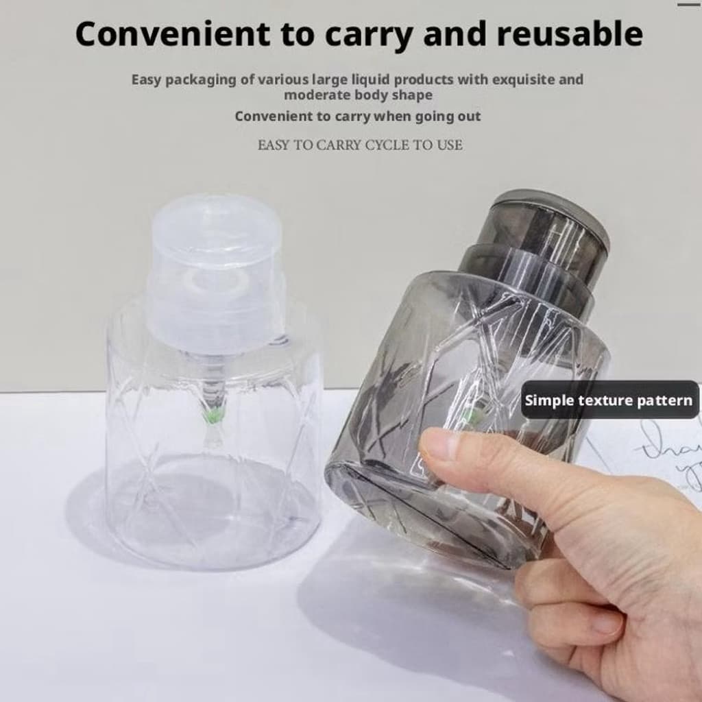 ขวดปั้มลายเส้น ขวดปั้มใส่แอลกอฮอลล์ขวดปั้มอเนกประสงค์ ขนาด200ml. / อุปกรณ์ทำเล็บ รูปที่ 5