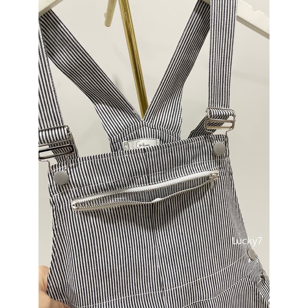 BY IRA PANSY JUMPSUIT เอี๊ยมขายาวลายทาง ผ้าเนื้อดีอยู่ทรงสวย ด้านข้างเป็นกระดุม รูปที่ 8