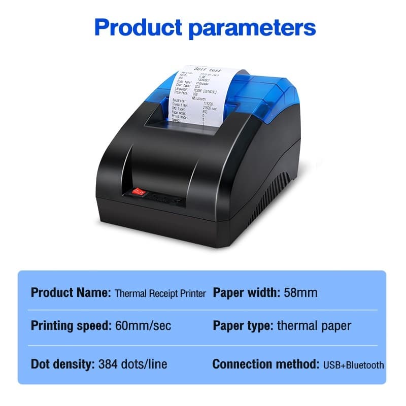 เครื่องพิมพ์ใบเสร็จ Printer Bluetooth เครื่องปริ้น เครื่องพิมพ์บาร์โค้ด ไม่ต้องใช้หมึก พิมพ์เร็ว ไม่ใช้หมึก รับประกัน5ป รูปที่ 8