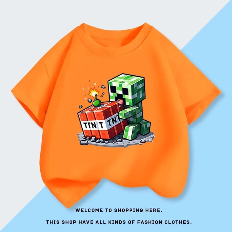 Yout-children เสื้อยืด kids girl/boy เสื้อผ้าเด็ก 'TNT bricks' เสื้อเด็ก แฟชั่น tshirt ผ้าCotton โคตรนุ่ม 2025 รูปที่ 8