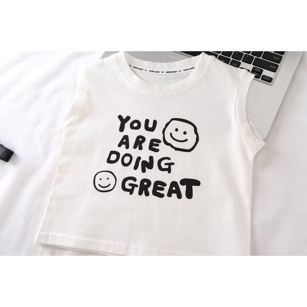 เสื้อกั๊กเด็ก เสื้อกั๊กเด็กชาย ผ้าฝ้าย100% เนื้อนุ่ม แขนกุด พิมพ์ลายตัวอักษร 0-5ปี #T22502 รูปที่ 7