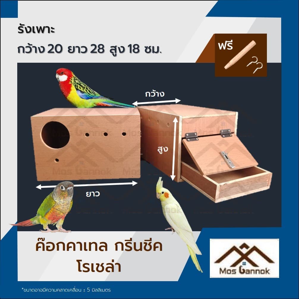 รังเพาะนก มีลิ้นชัก มีถาด เลิฟเบิร์ด ฟอพัส หงส์หยก ค๊อกคาเทล ฟินซ์ ! รังเพาะนกแก้ว บ้านนก รูปที่ 4