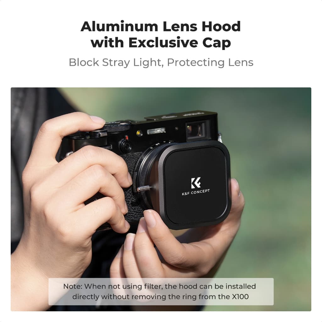 K&F CONCEPT Fuji UV Filter + Hood + Lens Cap Applicable to Fuji X100/X100F/X100S/X100T/X100V/X100VI รูปที่ 7