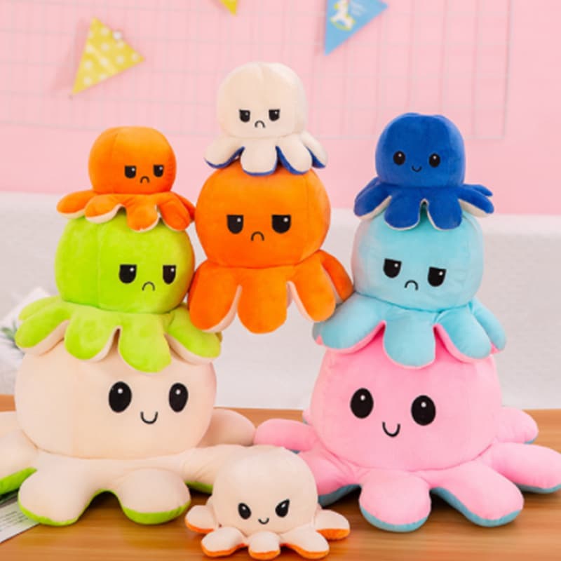 JoyToys ตุ๊กตาปลาหมึก ตุ๊กตา ตุ๊กตาปลาหมึก ตุ๊กตาปลาหมึกเปลี่ยนอารมณ์ เปลี่ยนหน้า หมึกสองหน้า ของเล่น ตุ๊กตาสัตว์น รูปที่ 2