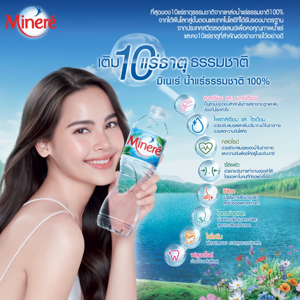 [จัดส่งกรุงเทพฯ ปริมณฑล ชลบุรี เชียงใหม่ ลำพูน] น้ำแร่ธรรมชาติมิเนเร่ 4ล. รูปที่ 3