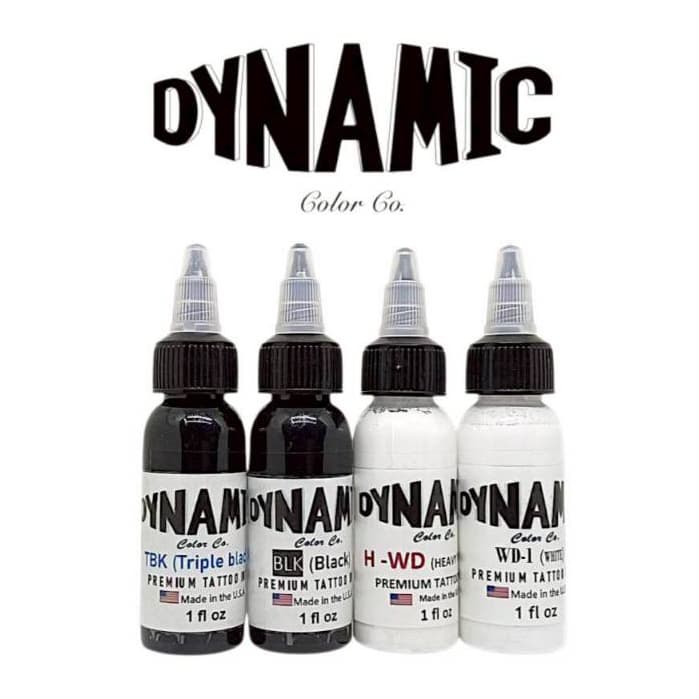 LKY #หมึกสักลายแท้​ USA Dynamic​ สีดำสีขาว รูปที่ 3