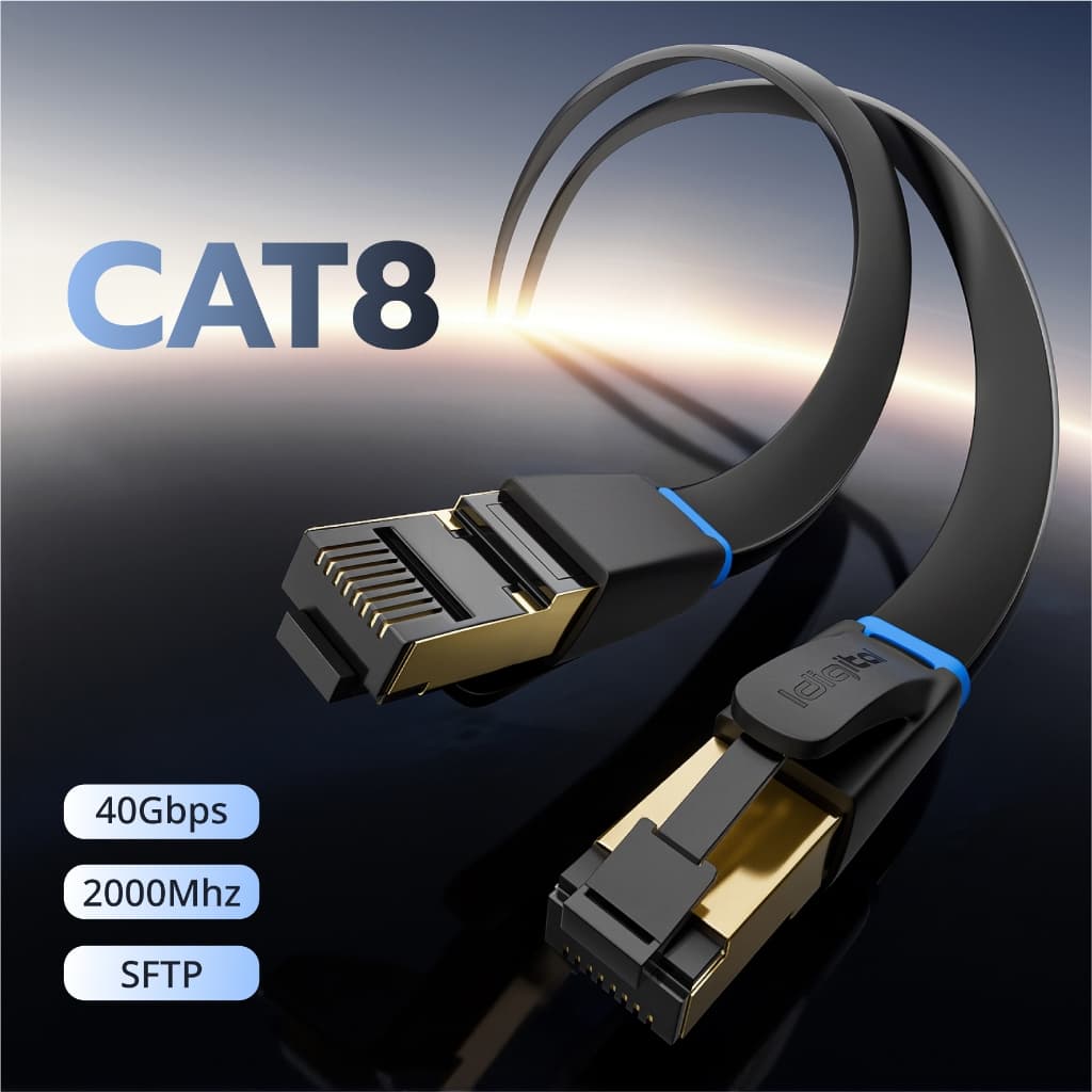 ส่งจาก กทม Idigital สายอินเตอร์เน็ต CAT8 Ethernet Cable, สายแลน, RJ45, 40Gbps, 2000MHz, สัญญาณรวดเร็วและเสถีย รูปที่ 7