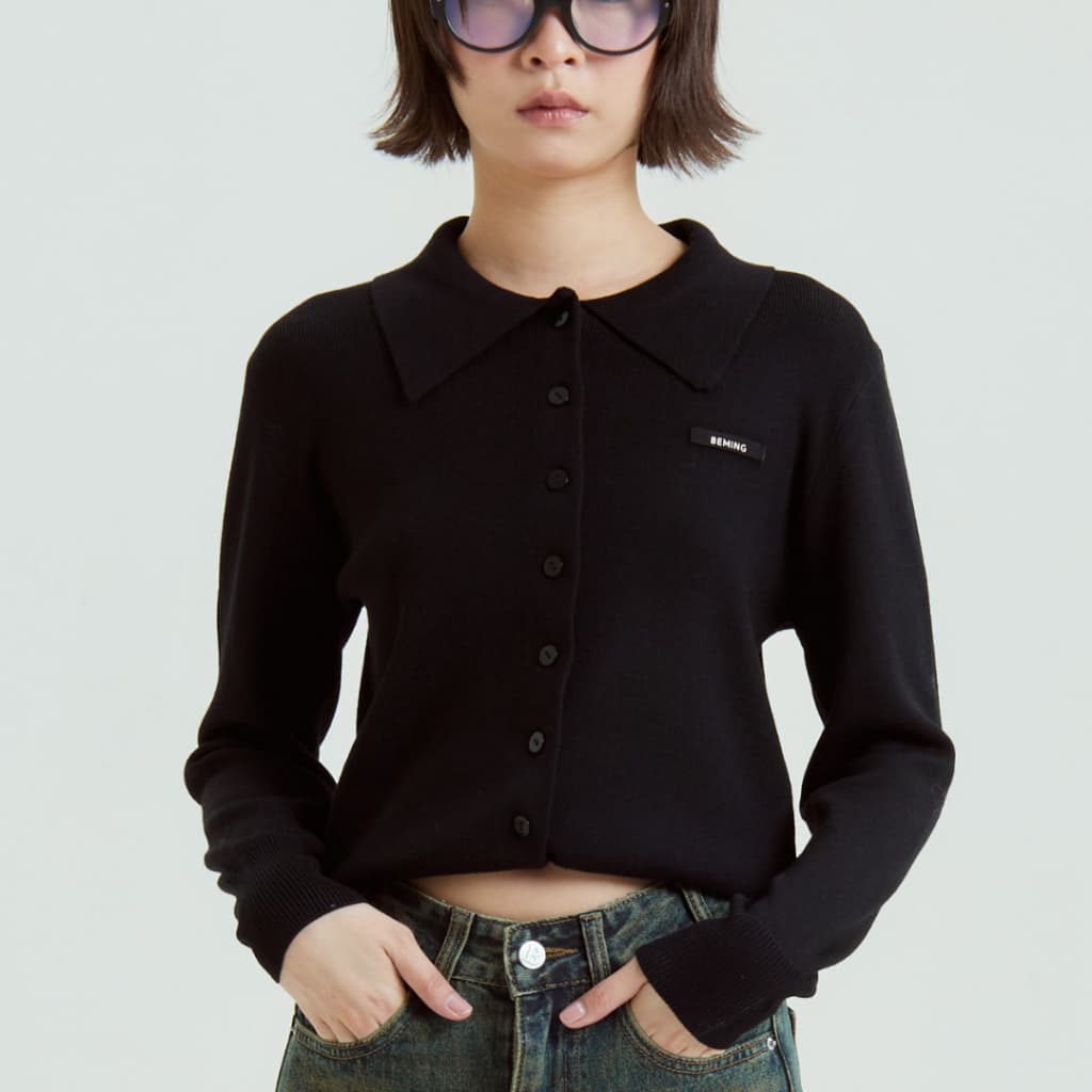 Bemingtop1029 -BMG Collar Knit Cardigan ไอเทมคอปกที่ใส่แล้วดูสวยเนี้ยบ แต่ยังเก็บความ cozy ไว้ รูปที่ 4