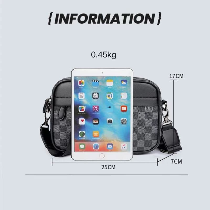 กลางแจ้งลำลองแฟชั่นผู้ชายสลิงกระเป๋าหนัง PU กระเป๋าสะพาย Messenger รูปที่ 3