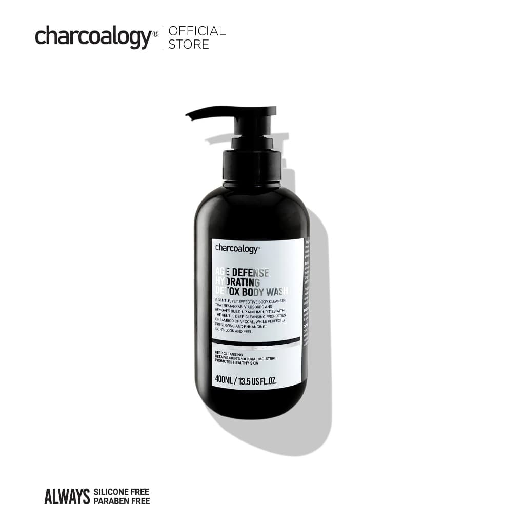 ชาร์โคโลจีสบู่เหลวถ่านไม้ไผ่ สูตรดีท็อกซ์ผิว Charcoalogy Age Defense Hydrating Detox Body Wash 400ml รูปที่ 2