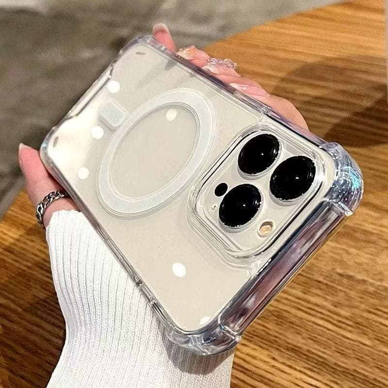 เคสป้องกันแม่เหล็กกันกระแทกโปร่งใส, เคสป้องกัน, TPU + PC เหมาะสําหรับ iPhone11-17 11/11Pro/11Pro/14/13 /12/15/16e promax รูปที่ 2