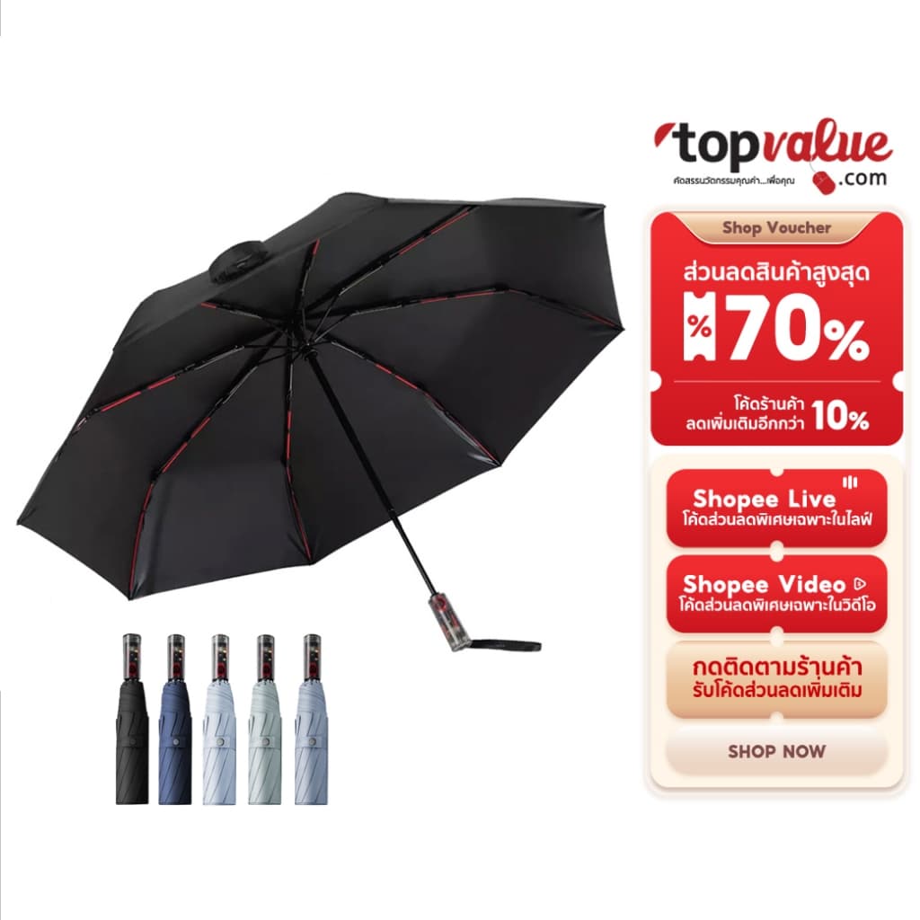 Namiko Automatic Umbrella ร่มพับอัตโนมัติ กันแดดกันฝน UPF50+ พกพาสะดวก รุ่น UVO1001 รูปที่ 1