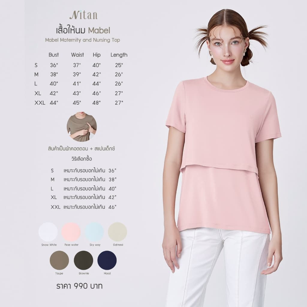 Nitan เสื้อให้นม Mabel Maternity and Nursing Top รูปที่ 8
