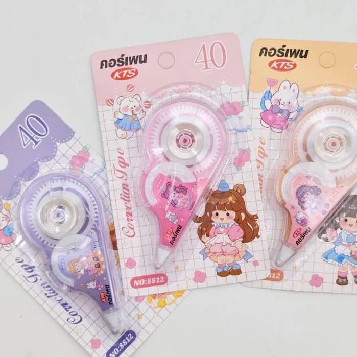 แพ็ค 12 ชิ้นสุ่มลาย KKK-KTS-SuperDเทปลบปากกา ลิควิดเทป ลายน่ารัก น่าใช้ ใช้ง่าย สะดวกสบาย ลื่นดี ไม่ติดขัด คละแบบ รูปที่ 9