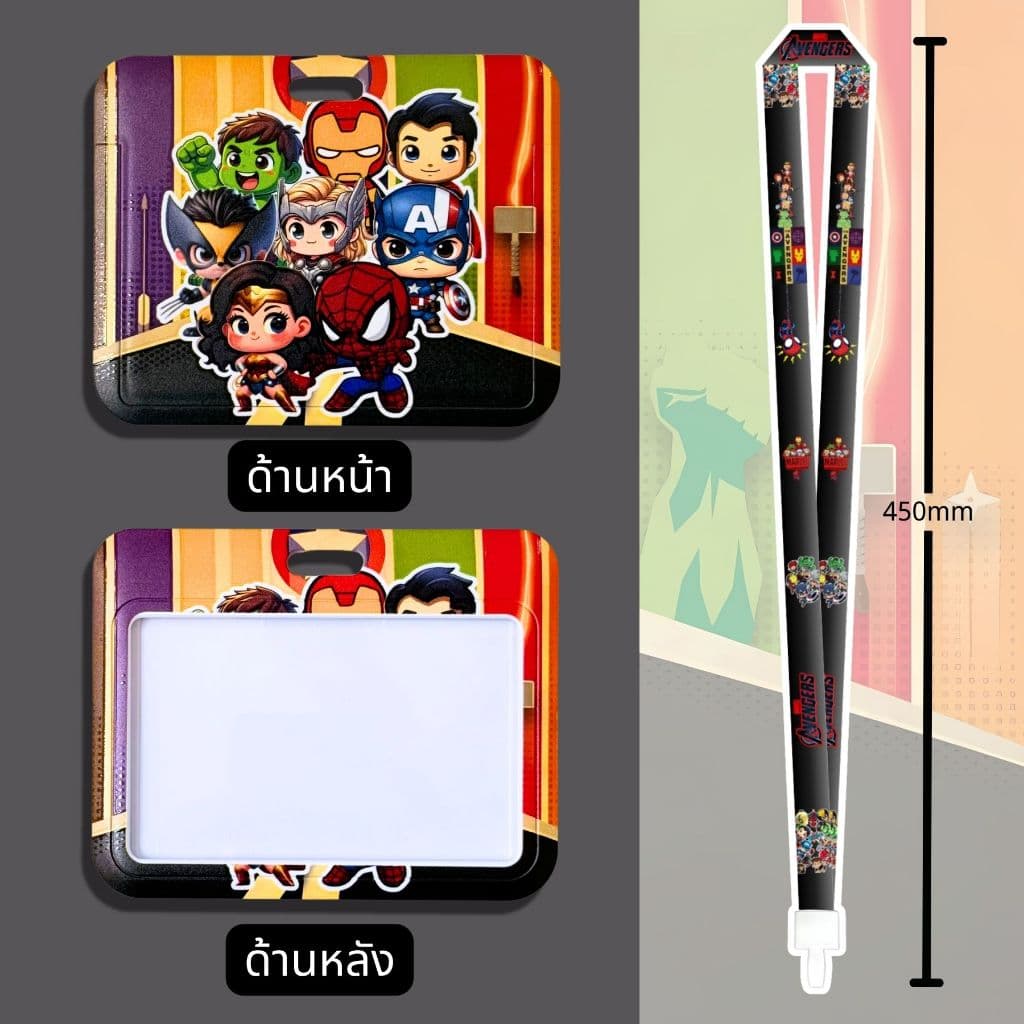 บัตรนักเรียน กรอบบัตร ซองใส่บัตรพนักงาน กรอบ ร้อมสาย ลายการ์ตูน แนวตั้ง พลาสติกอย่างดี เฟรมการ์ด รูปที่ 5
