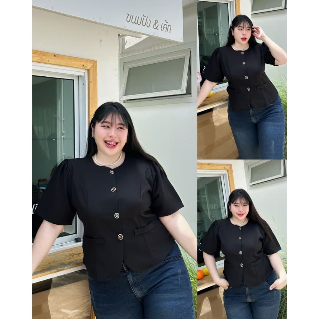 เสื้อสีดำสาวอวบรุ่นขายดีรหัสB38 รูปที่ 2