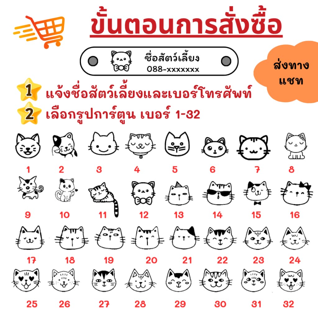 ปลอกคอแมว ลายสก๊อต ปลอกคอนิรภัยแมวสลักชื่อ เบอร์โทรฟรี รูปที่ 3