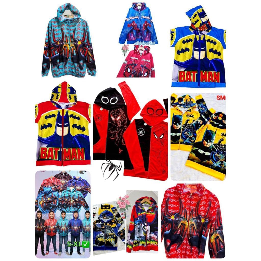 เสื้อคลุมลายสไปเดอร์แมน/แบคแมนเกรดพรี่เมี่ยม รูปที่ 4