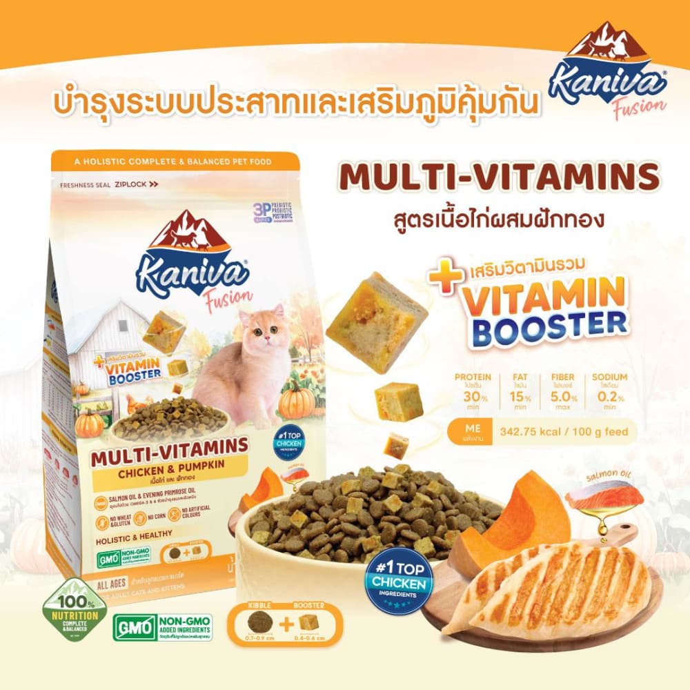 3สูตรใหม่! Kaniva Fusion อาหารแมว คานิว่า ฟิวชั่น อาหารเม็ดเกรดพรีเมี่ยม ผสมผสาน 3P Biotic ที่ดีต่อระบบลำไส้ รูปที่ 6
