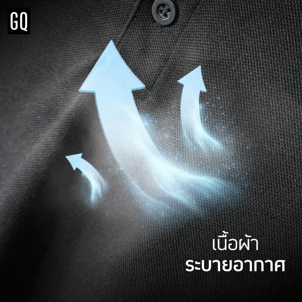 GQ Black Polo เสื้อโปโลผู้หญิงสามกระดุม สีดำคลาสสิก ใส่สบาย แมตช์ง่าย ระบายอากาศ รูปที่ 2