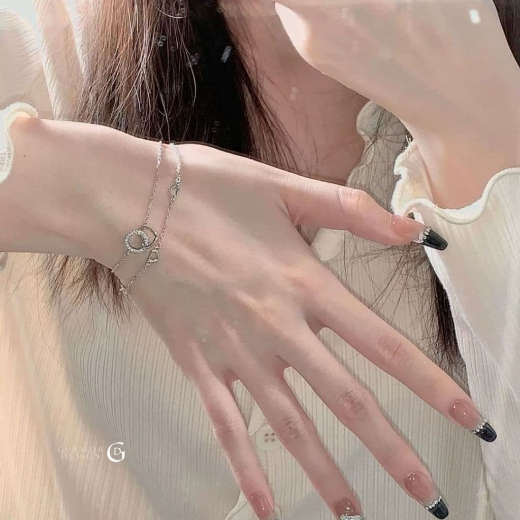 GLAMORกำไลข้อมือเงินแท้ Love-Loop สร้อยข้อมือเชื่อมโยงความรัก กำไลผู้หญิงสไตล์เกาหลี กำไลแฟชั่น รูปที่ 7