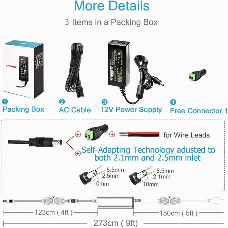 Adapter 12V 5A อะแดปเตอร์ 12โวล์ท5แอมป์ แถมสายไฟ AC รูปที่ 5