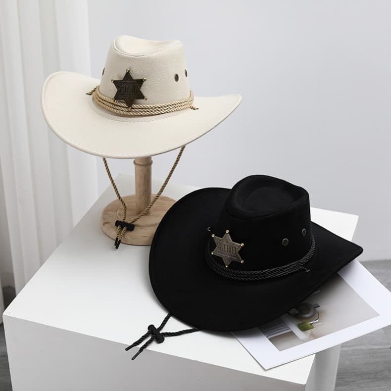 หมวกคาวบอย Sheriff หมวกนายอำเภอ X18 American Vintage Style 05X18 รูปที่ 3