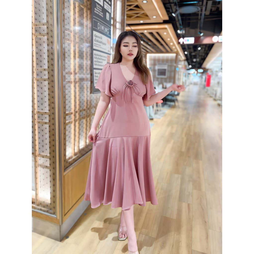Recommendเดรสยาวหางปลาผ้ามาเบลล่างานเกรดIGอกแต่งดอกไม้สีพาสเทลหวานละมุนน่ารัก Floradress mermaid #Maisie shop รูปที่ 9