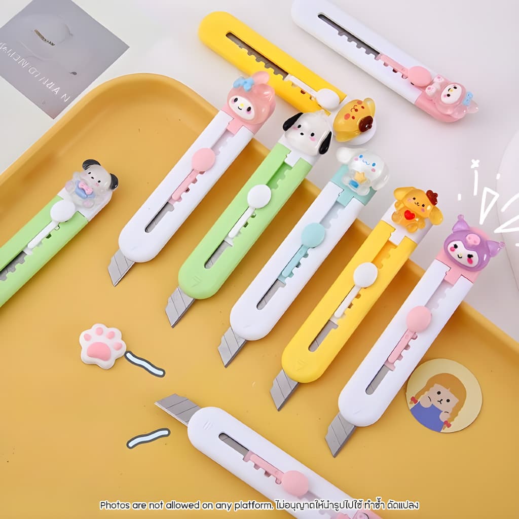 คัตเตอร์มินิ น่ารัก Cartoon Kniff มีดคัตเตอร์พกพา ลายการ์ตูน คัตเตอร์ตัดกระดาษ แกะพัสดุ DIY อุปกรณ์เครื่องเขียน นักเรียน รูปที่ 2