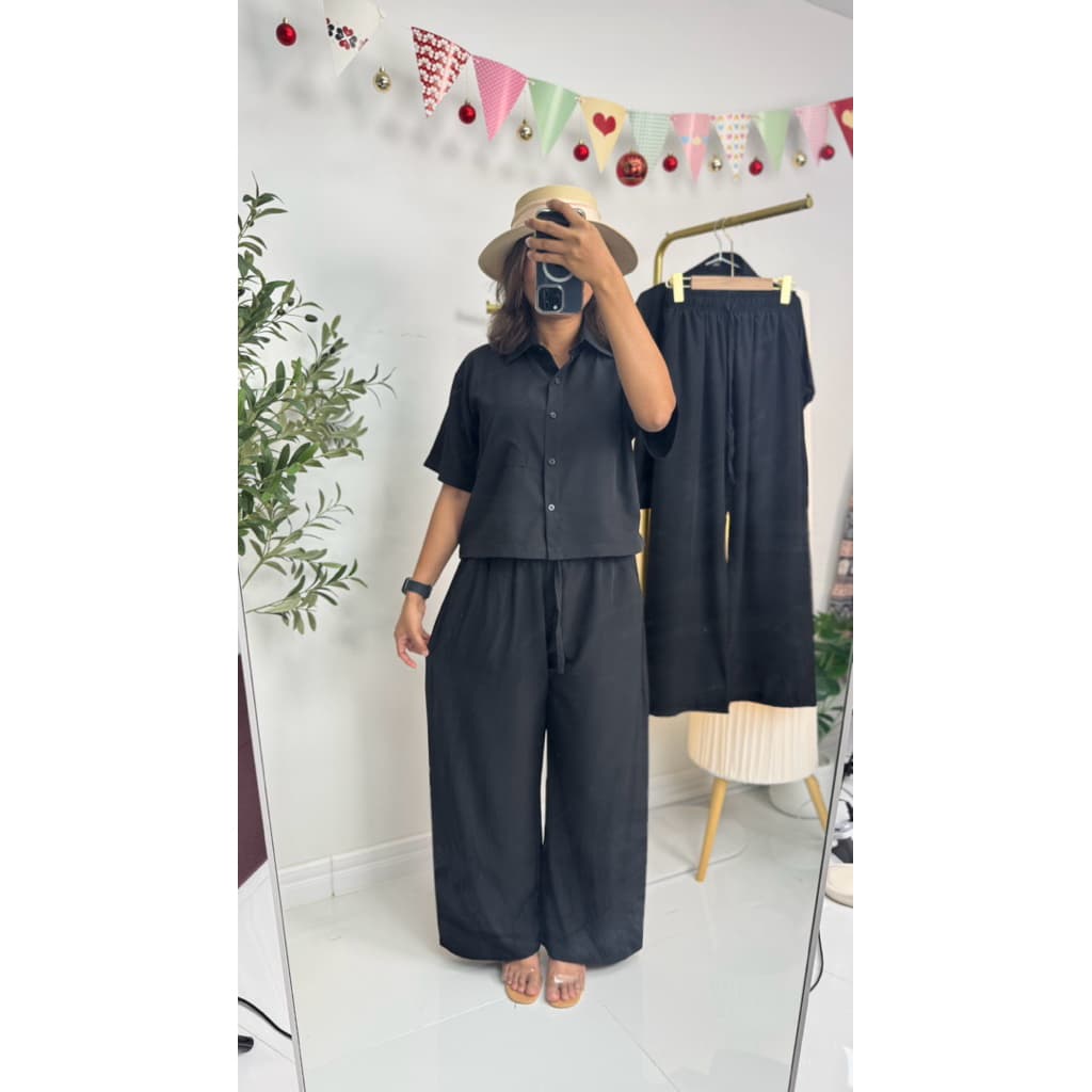 Silla กางเกงขายาว รุ่น Minimal Pants M02 สีพื้น เนื้อผ้าไหมอิตาลี ผ้าพริ้วนุ่ม ใส่สบาย ใส่ได้ทุกโอกาส รูปที่ 7
