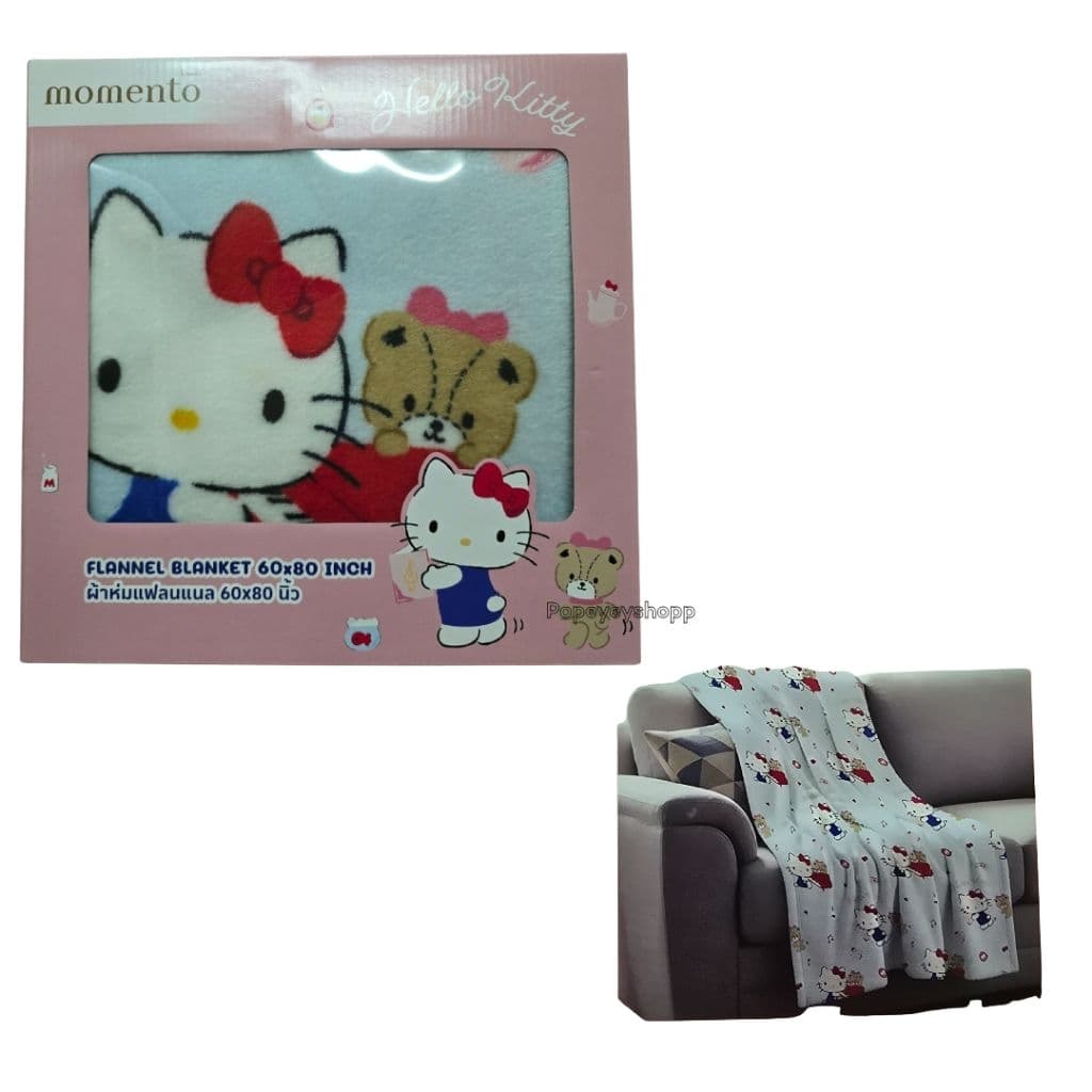 ส่งด่วนผ้าห่ม Momento x Sanrio ของแท้ ลายการ์ตูน คิดตี้ ชินาม่อน มีหลายลาย ขนาด 40*60 และ 60*80 โปรดอ่านก่อนสั่งซื้อ รูปที่ 5