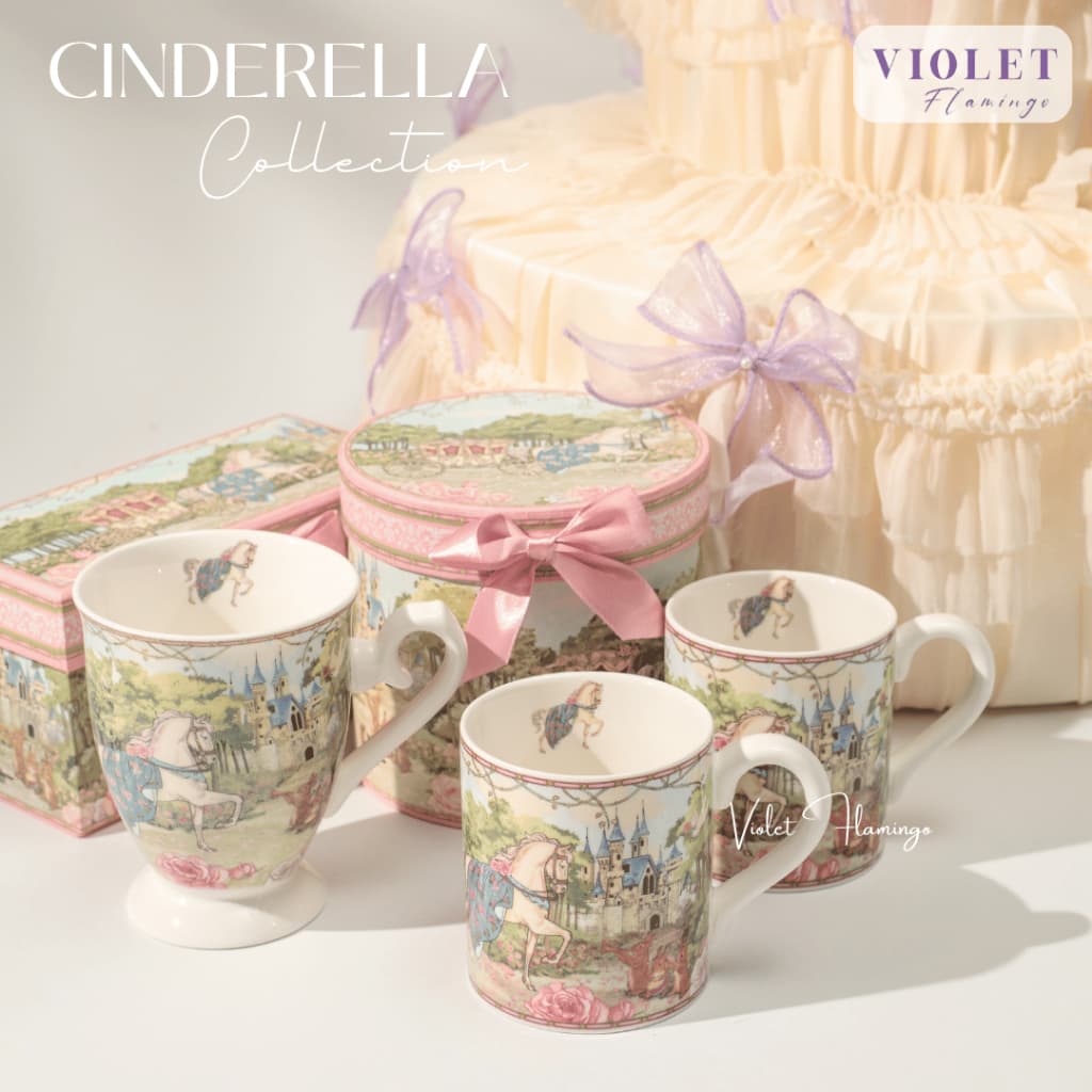 Violet Flamingo Cinderella Collection – แก้วมัคพร้อมกล่องของขวัญ ลายรถม้า & ปราสาท เนื้อเซรามิกพรีเมียม รูปที่ 7
