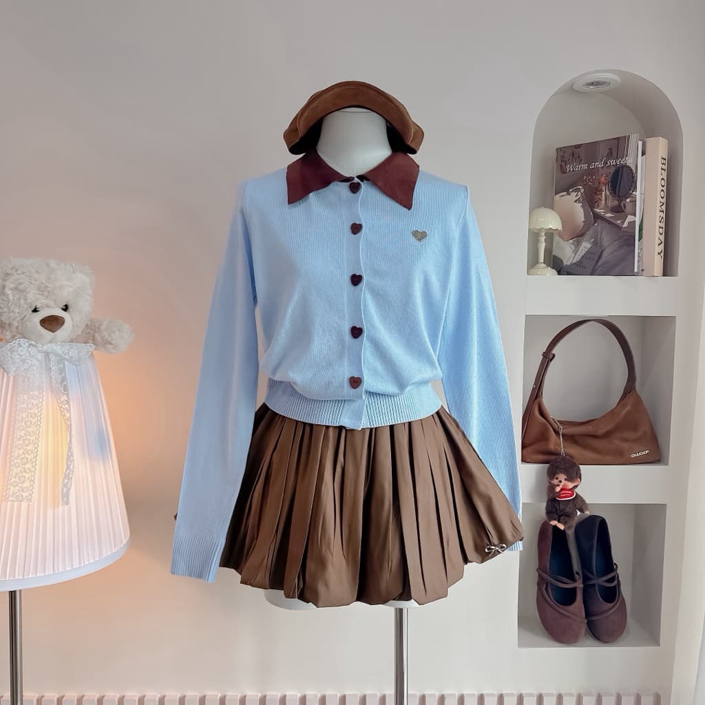 Cardigan Pastel ชุดเสื้อคาร์ดิแกนสีพาสเทล แมทกระโปรง รูปที่ 8