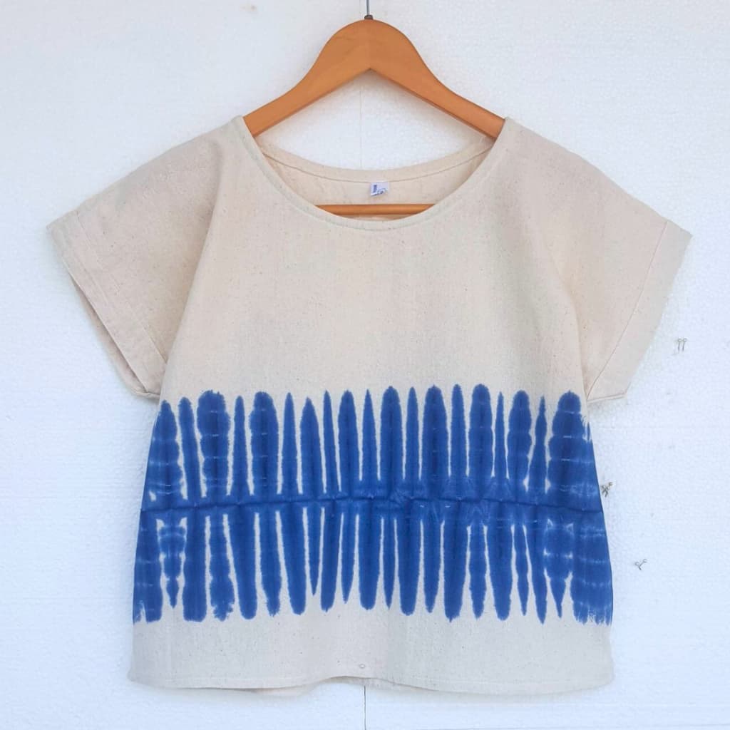 เสื้อมัดย้อม คอกลมแขนเลย ผ้าฝ้ายมัดย้อม รูปที่ 3