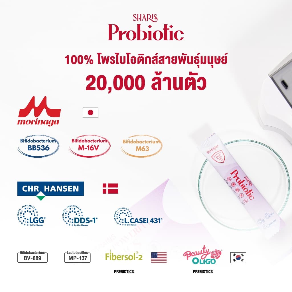 SharisProbiotic 6 กล่อง แถมฟรี Foodie 1 กล่อง - เซตชาริชโพรไบโอติก สายพันธุ์มนุษย์ ลดภูมิแพ้ เสริมภูมิคุ้มกัน รูปที่ 7