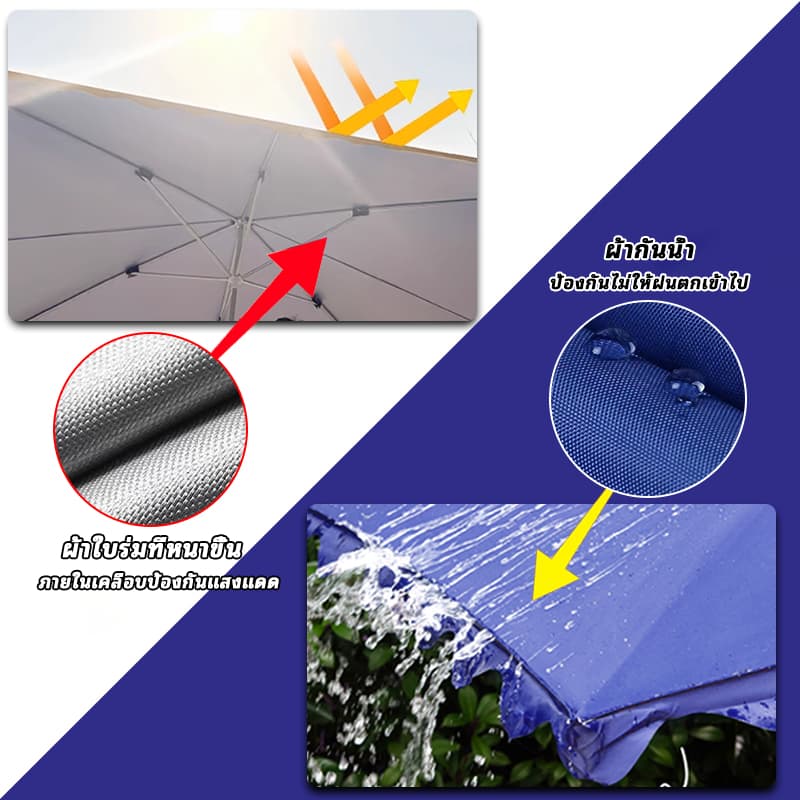 NIUYEAN ร่มสนาม 3m ร่มกันแดดสนามใหญ่ ความสูงสามารถปรับได้ ตลาดนัด กลางแจ้ง ร่มชายหาด รูปที่ 6