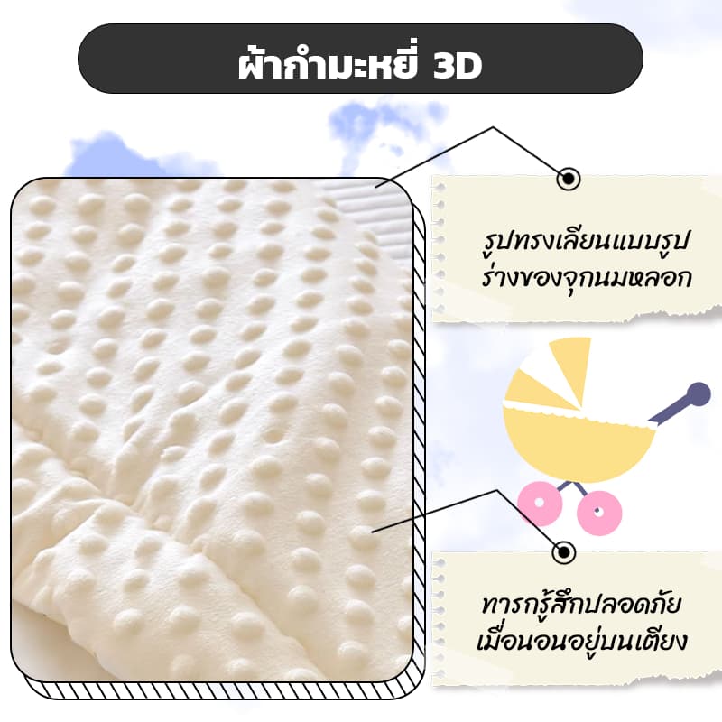 ที่นอนพกพา เบาะรองเปล 100*60/90*50 ซม ที่นอนเด็ก เด็ก เด็กแรกเกิดสามารถใช้ได้ ซักทําความสะอาดได้ รูปที่ 5