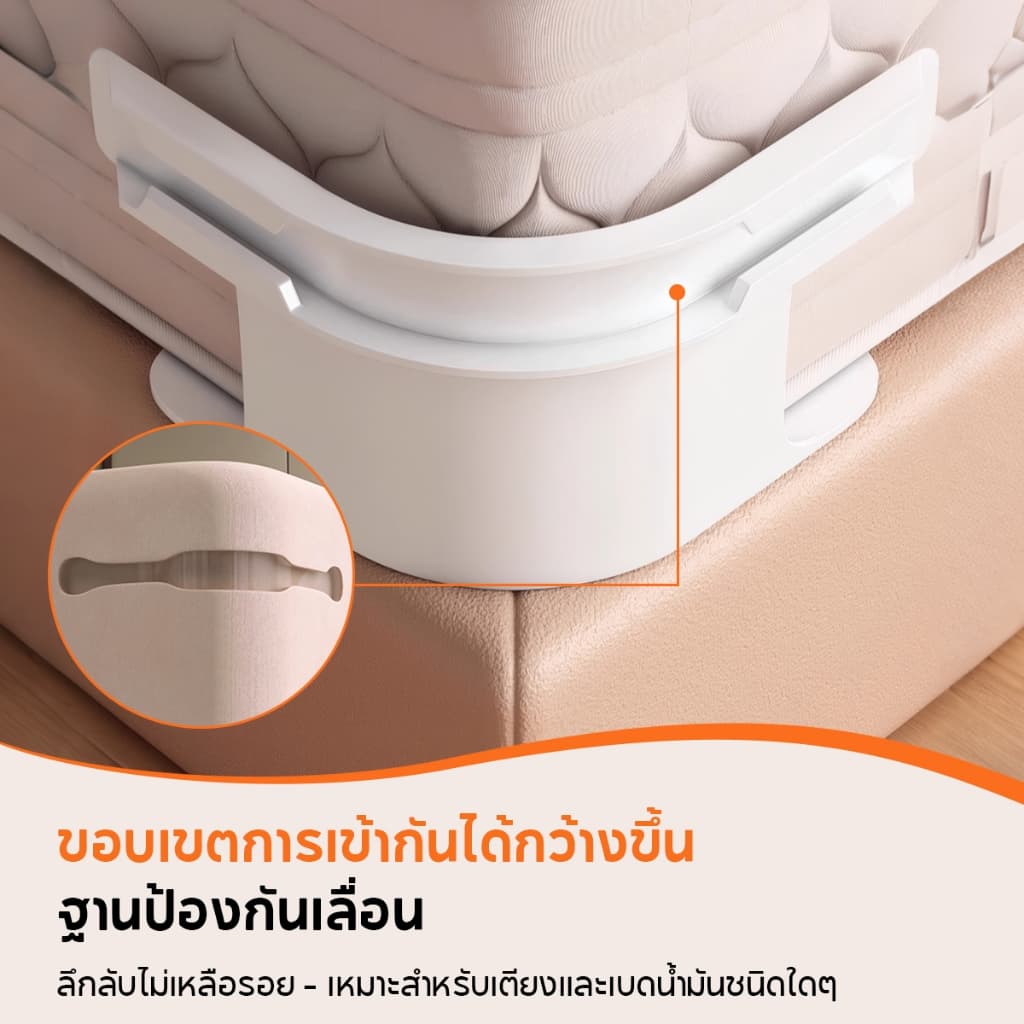 ที่ใส่ผ้าปูที่นอน 4 ชิ้น ออกแบบมาพร้อมแถบล็อคสำหรับความสะดวกและความปลอดภัยขณะนอน ช่วยยึดให้ผ้าปูตึงเป๊ รูปที่ 6