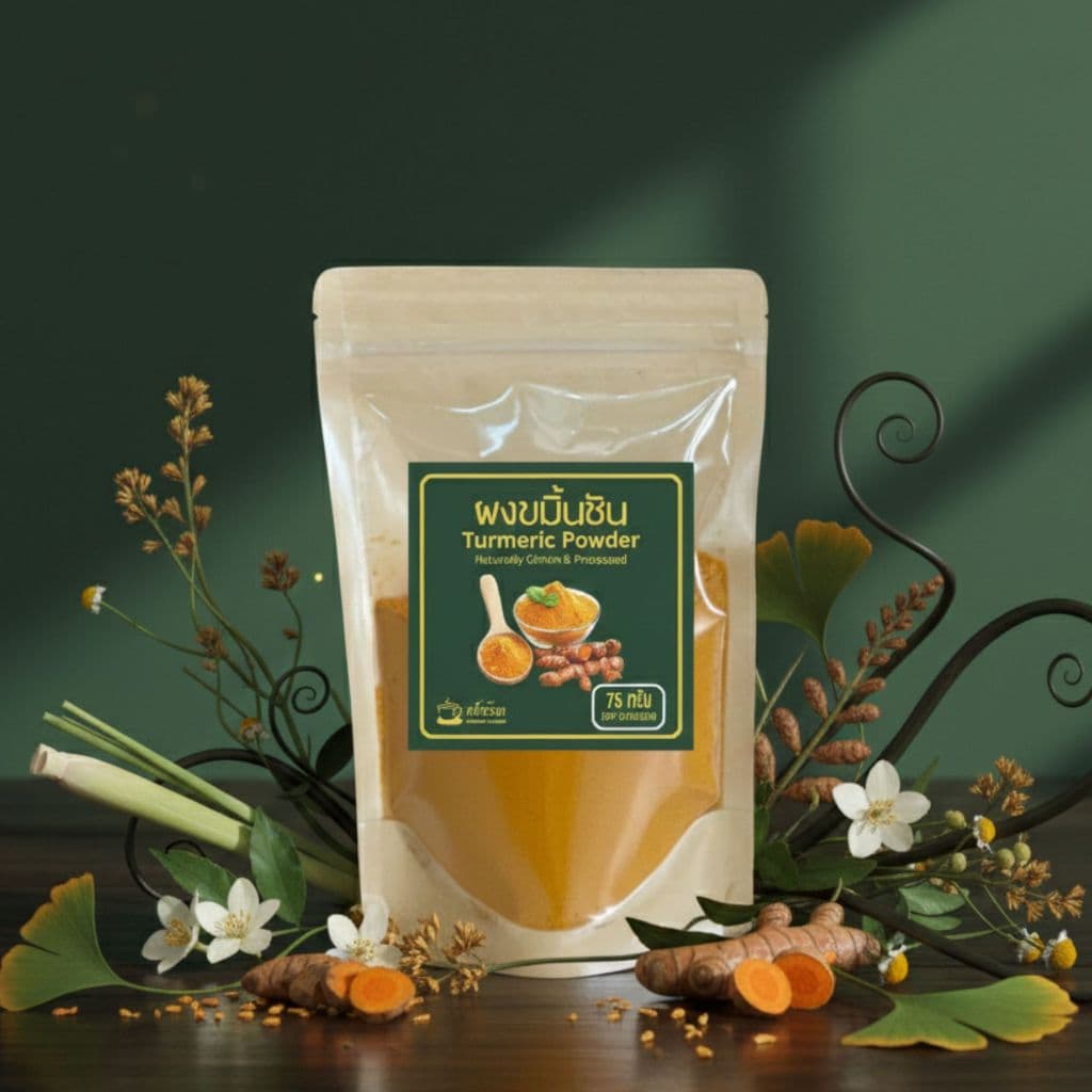ผงขมิ้นชัน 100% Turmeric Powder ผงชงดื่ม Golden Milk ไม่มีสารปรุงแต่ง รูปที่ 4