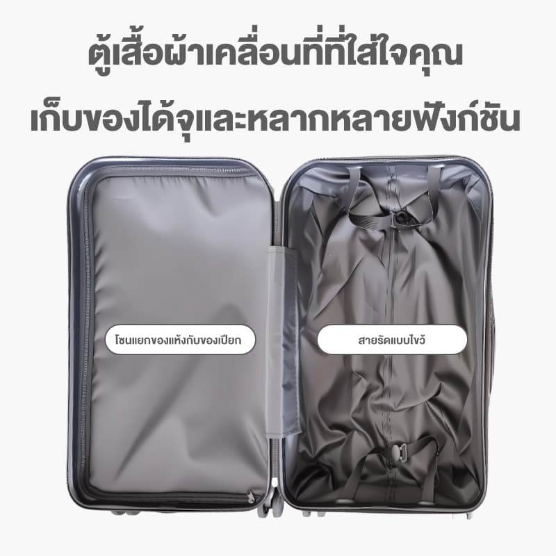 MeeTOO กระเป๋าเดินทาง 20/24นิ้ว กระเป๋าลาก วัสดุPC+ABS แข็งแรงทนทาน ล้อสากล360°เงียบ luggage bag รูปที่ 4