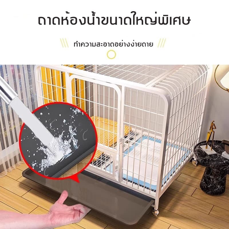 Petorldog กรงแมว กรงแมวขนาดใหญ่ คอนโดแมวกรงแมวคอนโด กรงขังแมว กรงสัตว์เลี้ยง มีล้อและบันได แถมถาดฟรี รูปที่ 6