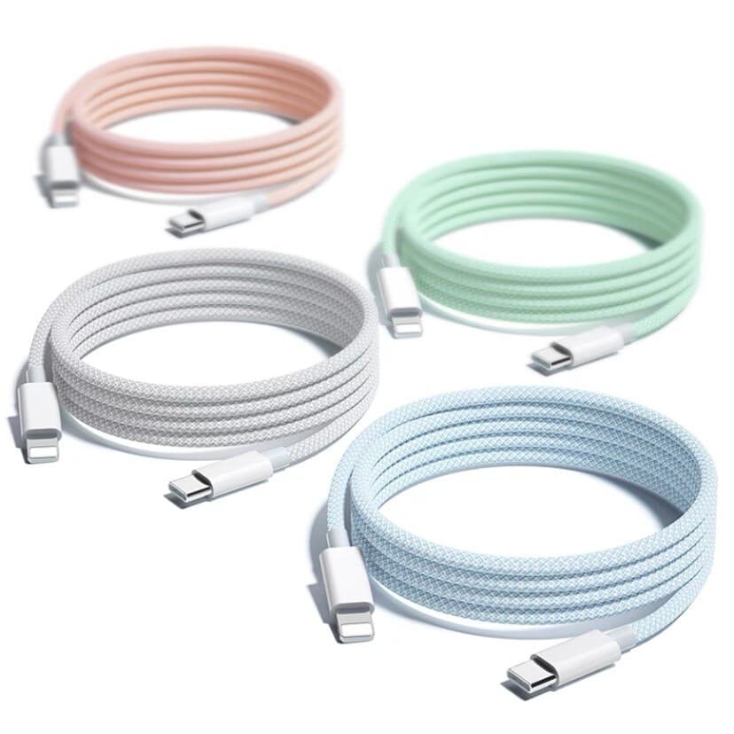 20W/60W PD 1/1.5/2ม สายชาร์จ สายชาร์จเร็ว 1/1.5/2เมตร สายชาร์จถักเปีย 1/1.5/2m รูปที่ 5