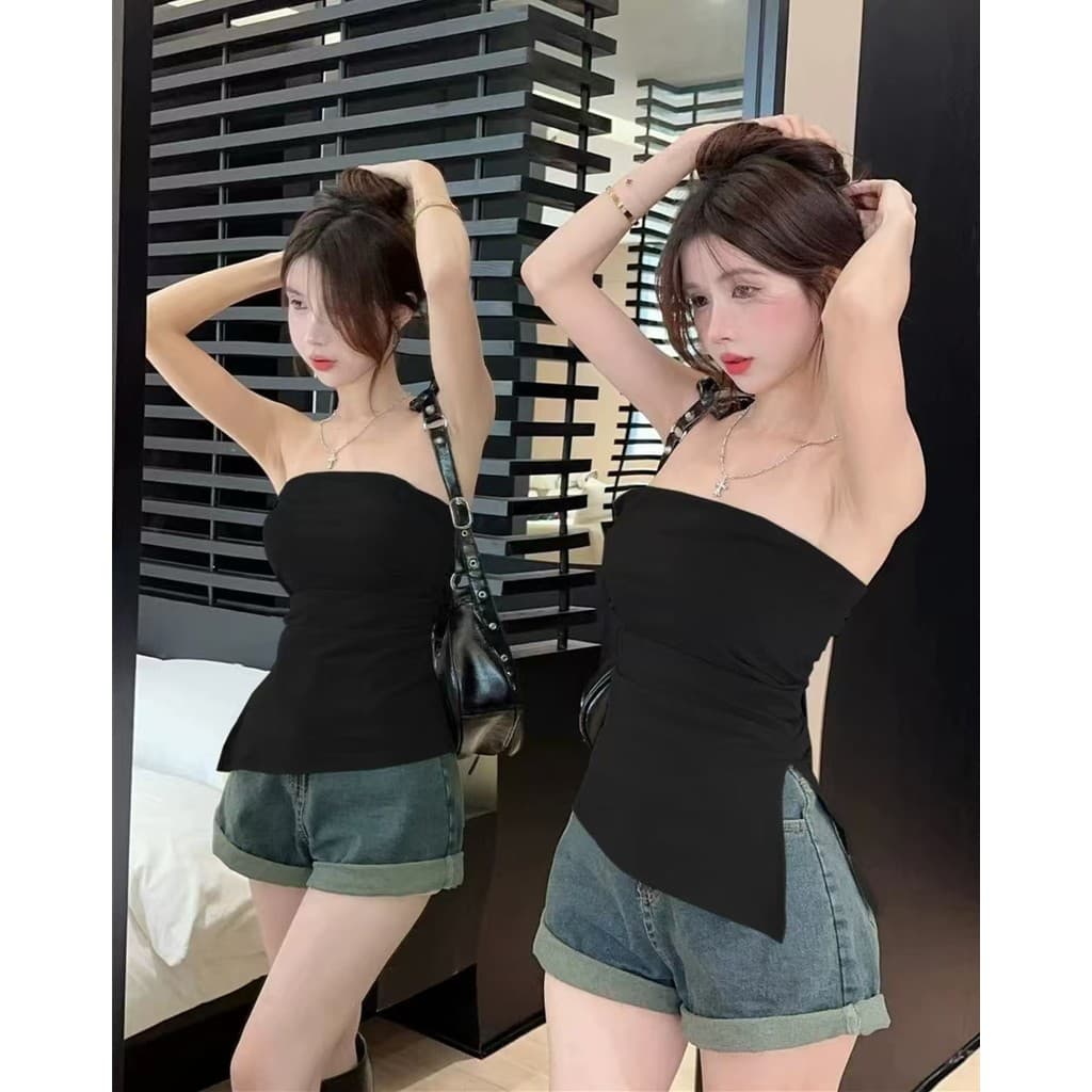 Hotgirl เสื้อกล้ามสีทึบสไตล์สาวร้อนเซ็กซี่สำหรับผู้หญิงเสื้อกระชับสัดส่วนสำหรับผู้หญิง รูปที่ 5