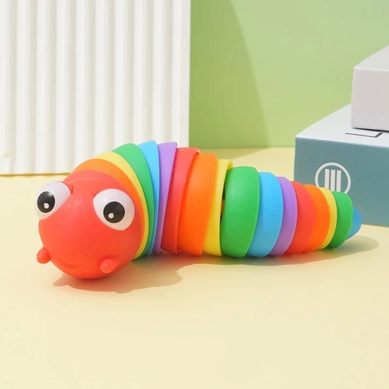 YUNLEO Toy สำหรับเด็ก ของเล่นแมลงเซ็นเซอร์กดสุดน่ากด ของเล่นหนอนผีเสื้อ 3D บีบอัดคลายเครียด รูปที่ 8