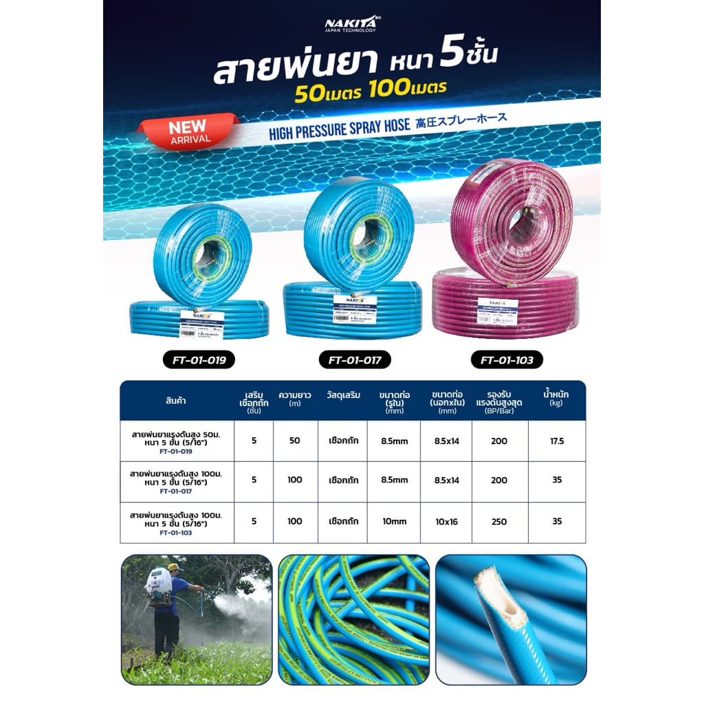 สายพ่นยา5ชั้น Nakita 50 m / 100 m รูปที่ 1