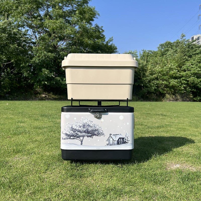 ขาตั้งพับได้สำหรับแคมป์ วางกล่องอลูมิเนียม คูลเลอร์ ถังน้ำ รับน้ำหนัก 100KG กันลื่น รูปที่ 3