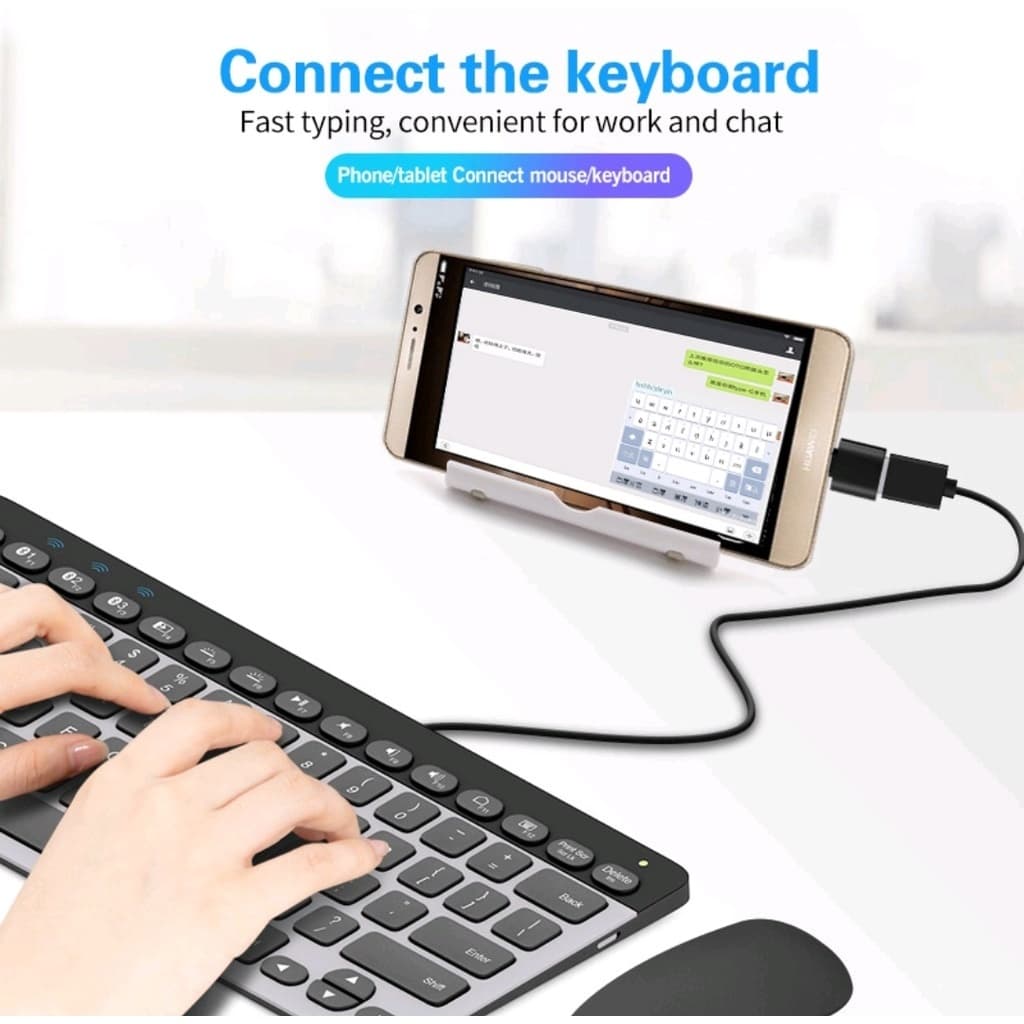 อะแดปเตอร์ OTG Micro USB สําหรับโทรศัพท์ Android Type C Male To USB Female รูปที่ 9